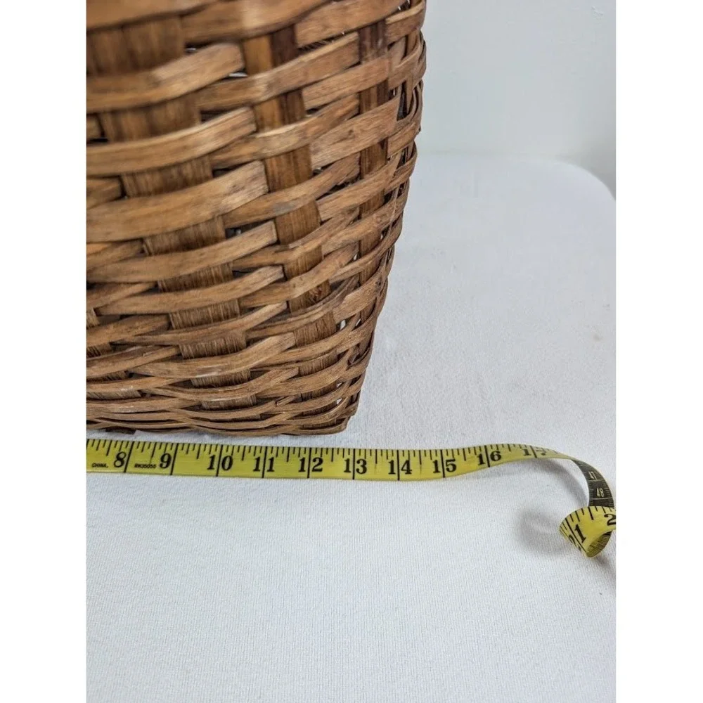 Antique Splint Oak Wood Basket 15.5